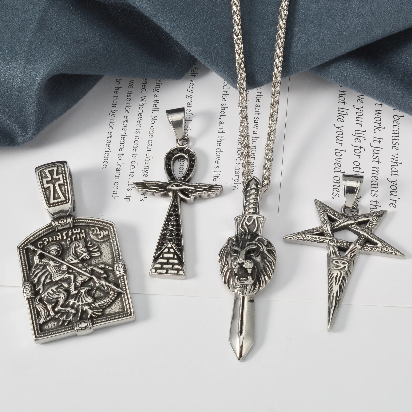 Mjolnir Pendant Necklace Stainless Steel Viking Thor Hammer Norse Mythology Gothic Jewelry Religious Retro Dark Black Gift