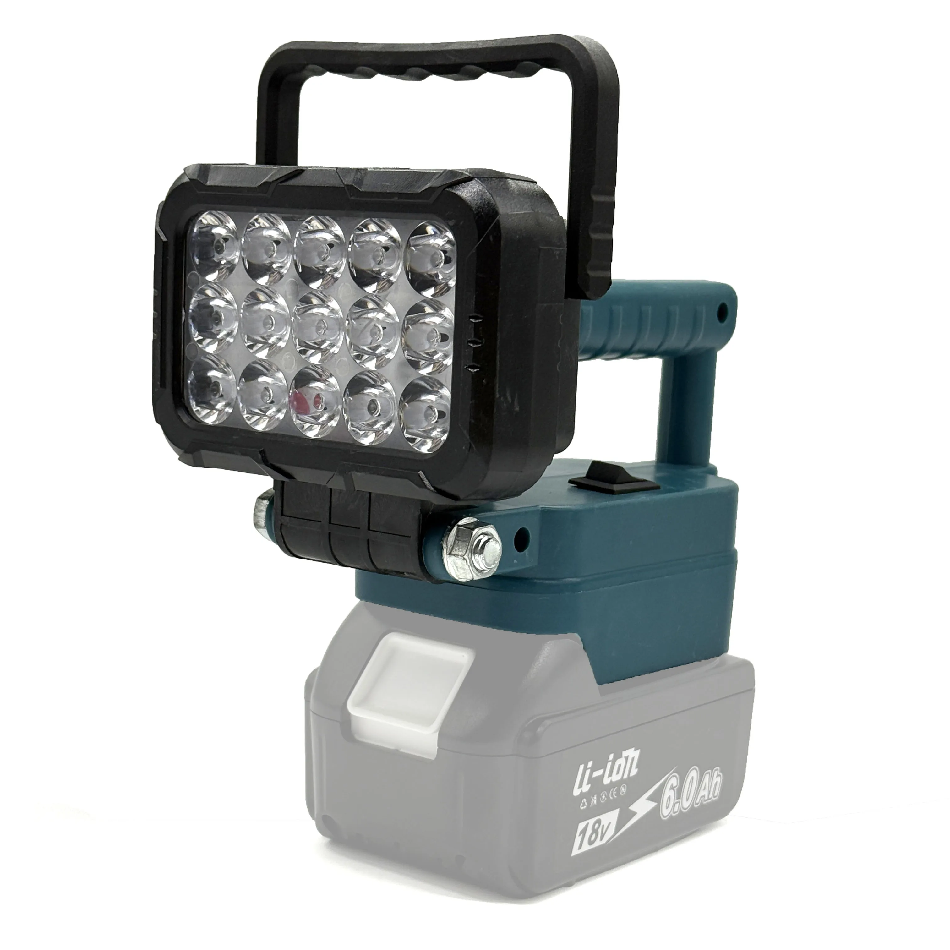 Kabellose LED-Arbeitsleuchte für Makita 18V Li-Ionen-Akku Flutlicht mit 2 USB-Anschlüssen Tragbare LED-Taschenlampe für Bauarbeiten – Detail 14