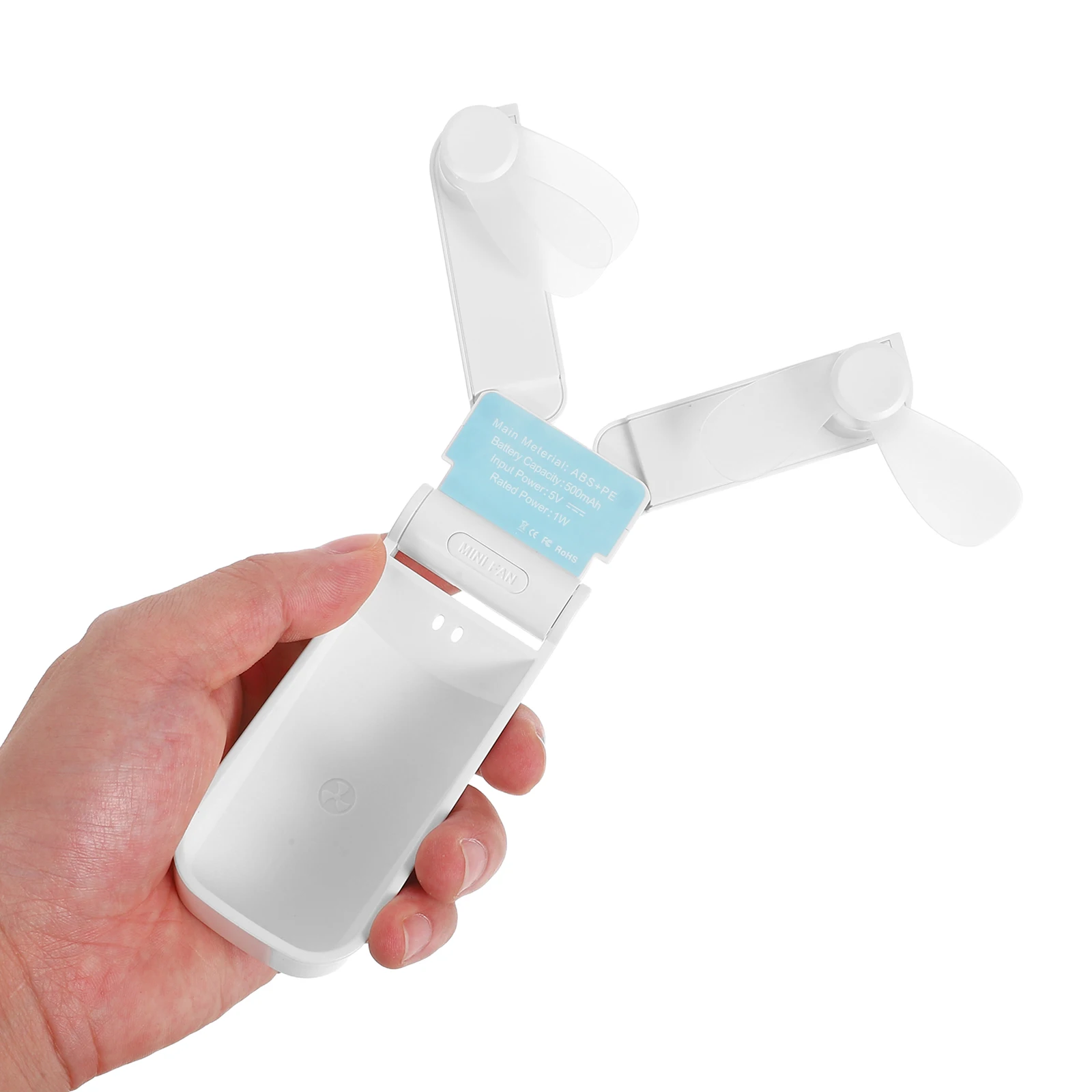 1PCS Mini Double Headed Folding USB Rechargeable Electric Portable Cooling for Travel Lightweight Compact Foldable Fan