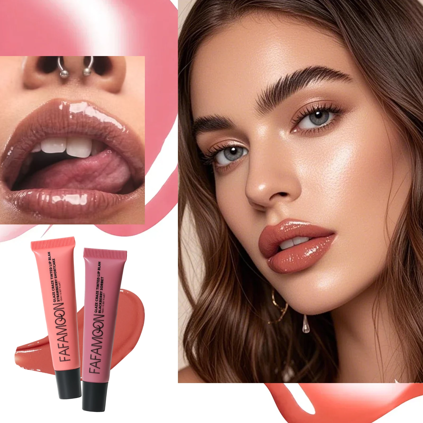 Peptide Lip Gloss Liquid Lip Gloss Water Gloss Lip Glaze Lip Enhancement Oil Moisturizing and Moisturizing Lip Balm