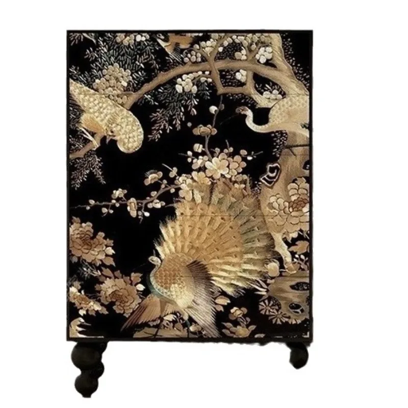 

Solid wood living room retro style new Chinese style entrance aisle decorative cabinet