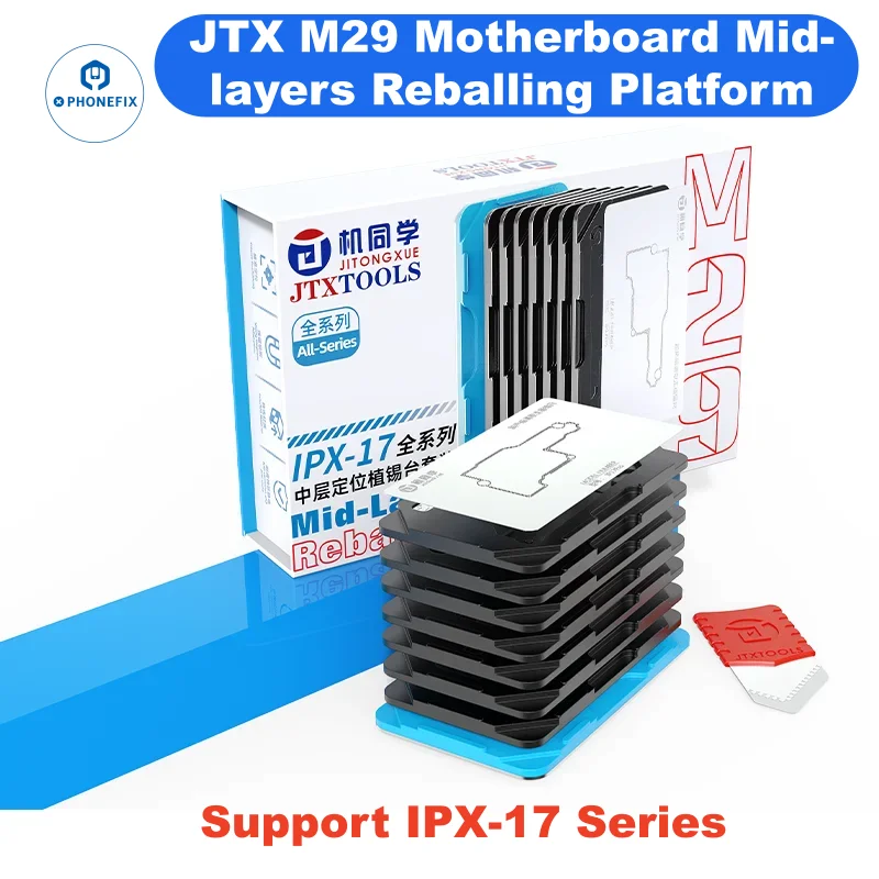 

Платформа для реболлинга средних слоев материнских плат JTX M29 для iPhone X-17 Pro Max, трафарет для пайки логических плат и средних рамок процессоров