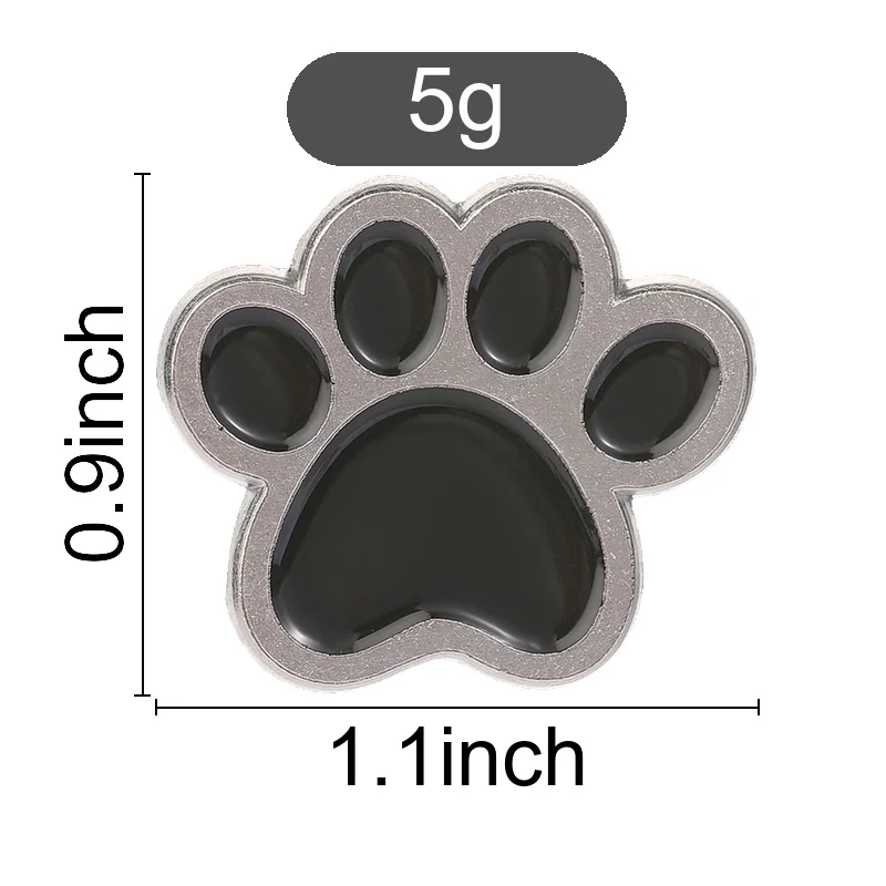 Black Paw Enamel Pin Silver Metal Border Cute Pet Style for Cat Dog Lovers Backpack Denim Jacket Everyday Gift