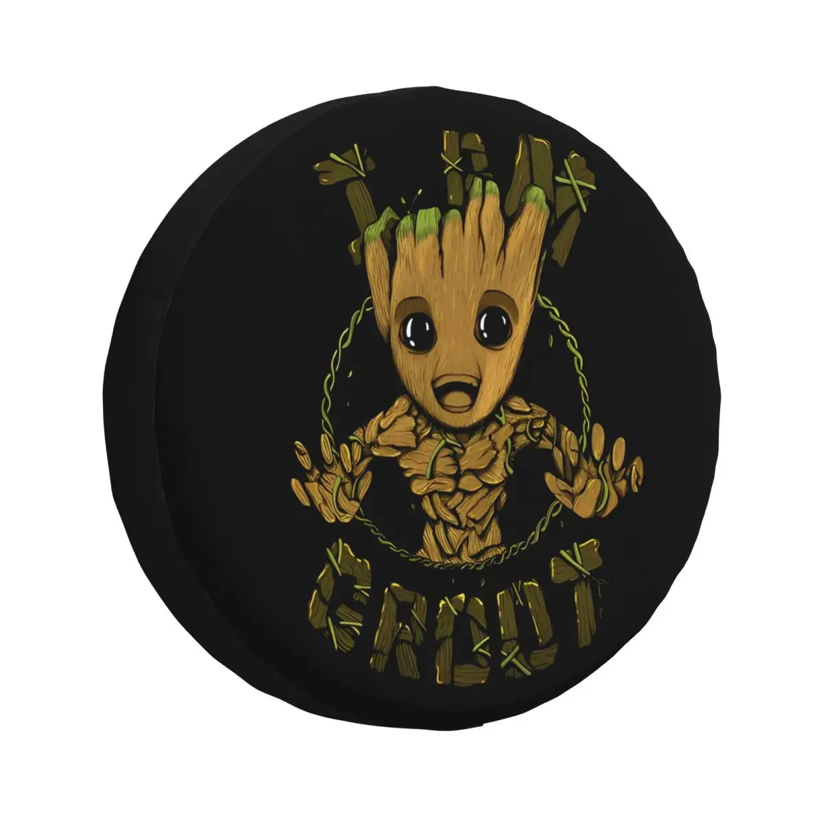 

Guardians Of The Galaxy Groot Spare Tire Cover for RV Trailer Waterproof Car Wheel Cover with Fit for SUV Off-Road Vehicle