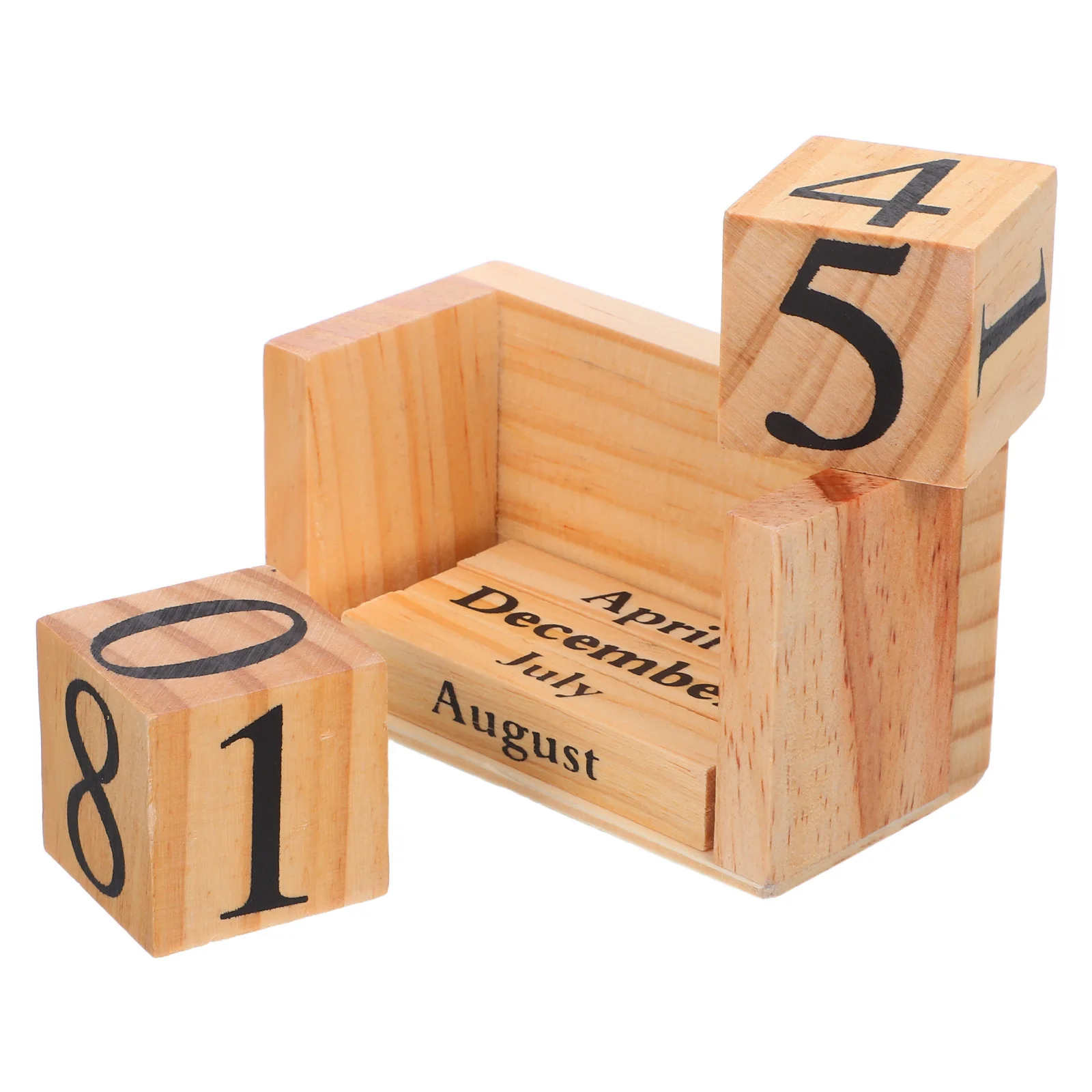

Solid Wood Desk Calendar Wooden Block Manual Perpetual Calendar Rustic Office Home Desktop Decoration Wood Month Date Display