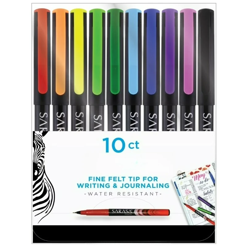 

Ручки-линеры Sarasa, с игольчатым наконечником, 0,8 мм, разные цвета, 10 штук в упаковке