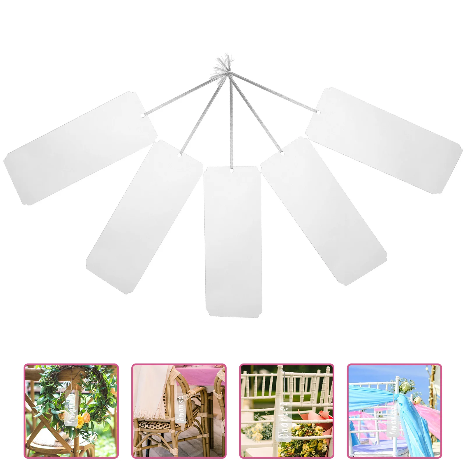 

5Pcs Wedding Reserved Acrylic Hanging Signs Transparent Seating Tags Reusable Decorative Reserved Wedding Signs