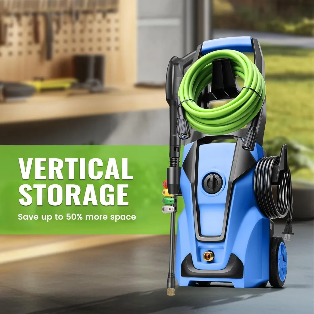 5000PSI 파워 클리너 (폼 캐논 포함), 4개 노즐, 33피트 호스 및 세제통, 자동차 세척기/자동차