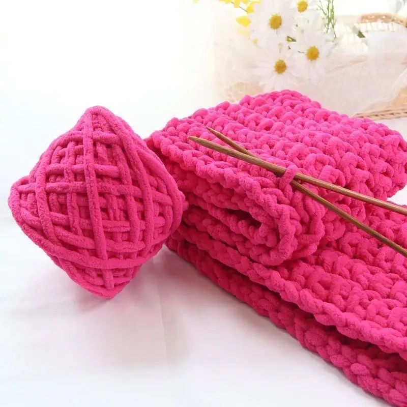Handmade DIY Thick Yarn Ice Strip Line Soft Self-Knitted Scarf Wool Ball for Crocheting Slippers Excellent Quality Yarn Ball