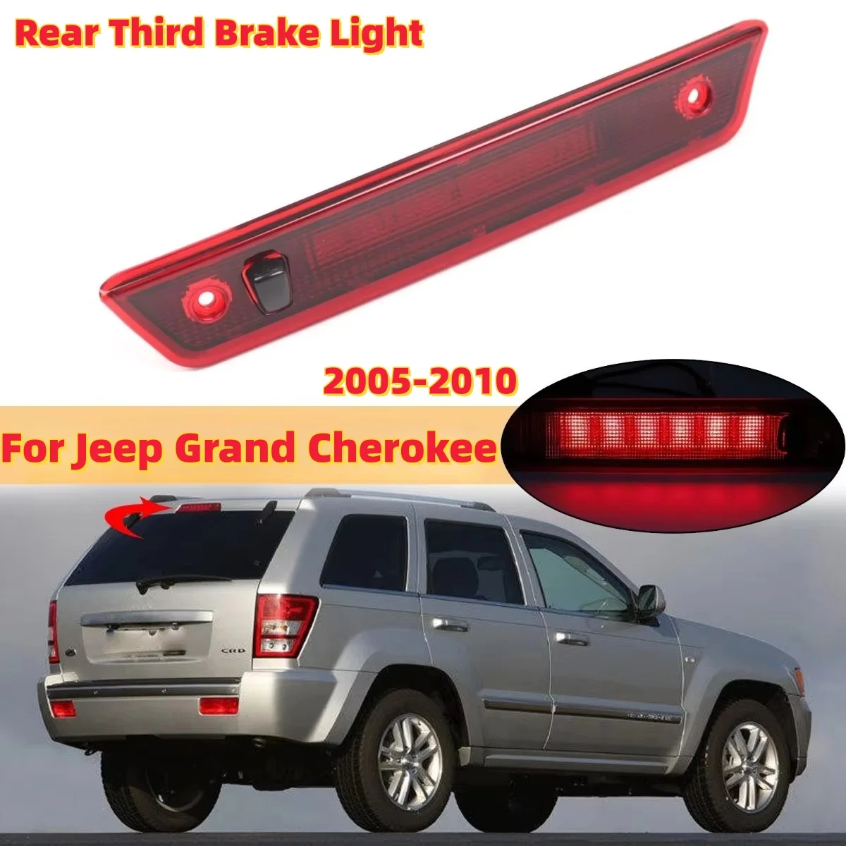 Rear Third Brake Light Replace 55157397AD 55157397AB LED 3RD Tail Brake Light For Jeep Grand Cherokee 2005-2010