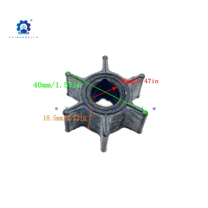 

3B2-65021-1 Крыльчатка водяного насоса для 2-тактного подвесного двигателя TOHATSU 6/8/9,8 л.с. Mercury 2T 6/8/9,8/9,9 л.с., 3B 2650211 ,3B2-65021