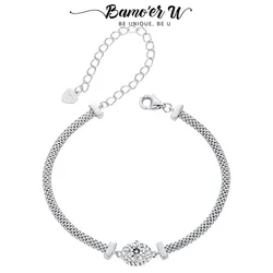 Bamoer U 0.5CT Moissanite Bracelet Adjusable Handmade Weaved Wrist Chain Original for Women Fine Jewelry Gift GRA Diamond Test