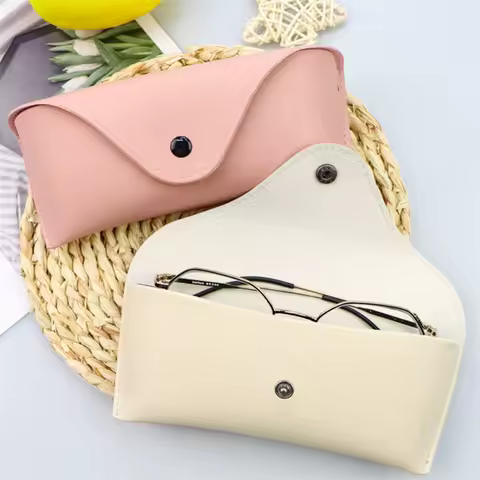 1/3pcs Durable Leather Eye Glasses Sunglasses Case Convenient Lightweight Protector Box Solid Color Pouch Bag Easy To Carry