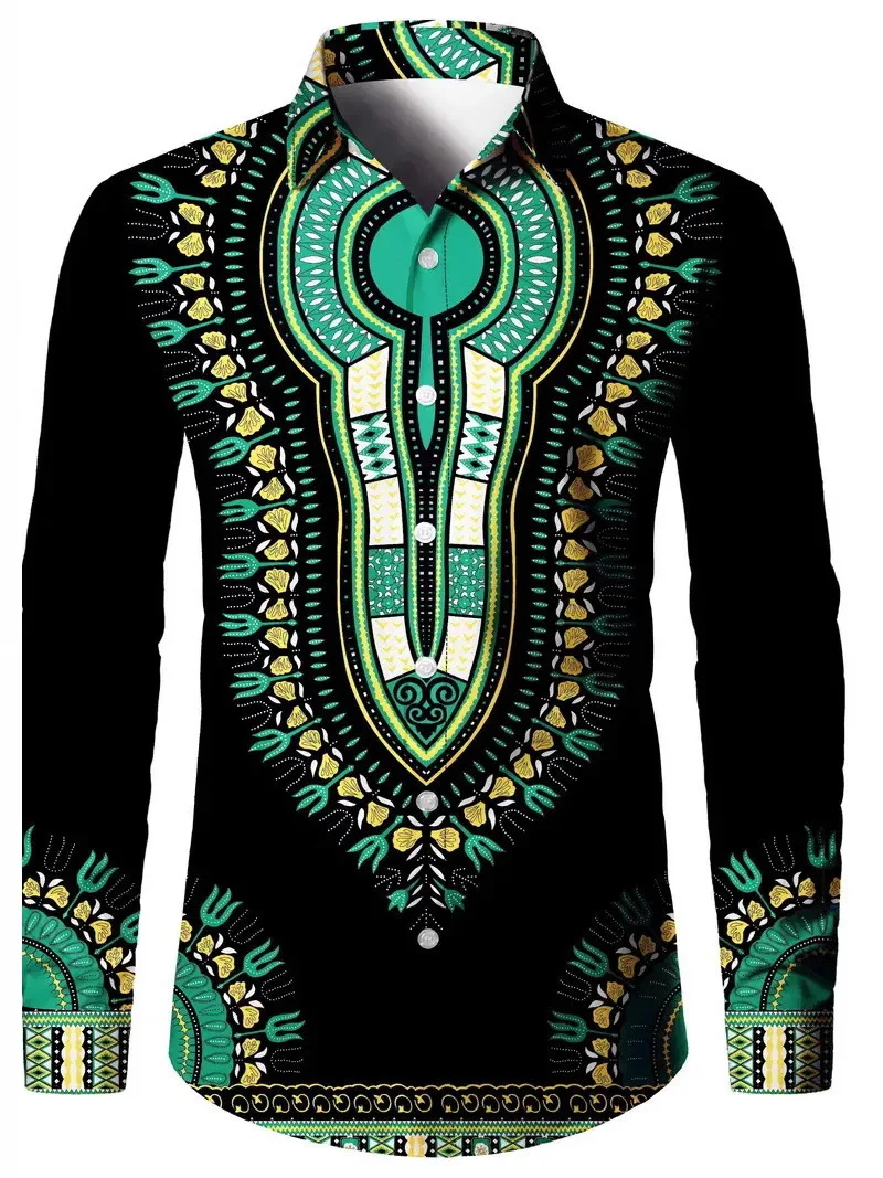 

Digital Print Long Sve Collared T-irt Slim Fit Polyester Fiber Youthful Daily Wear Printed irt Sve Thin Spring Autumn
