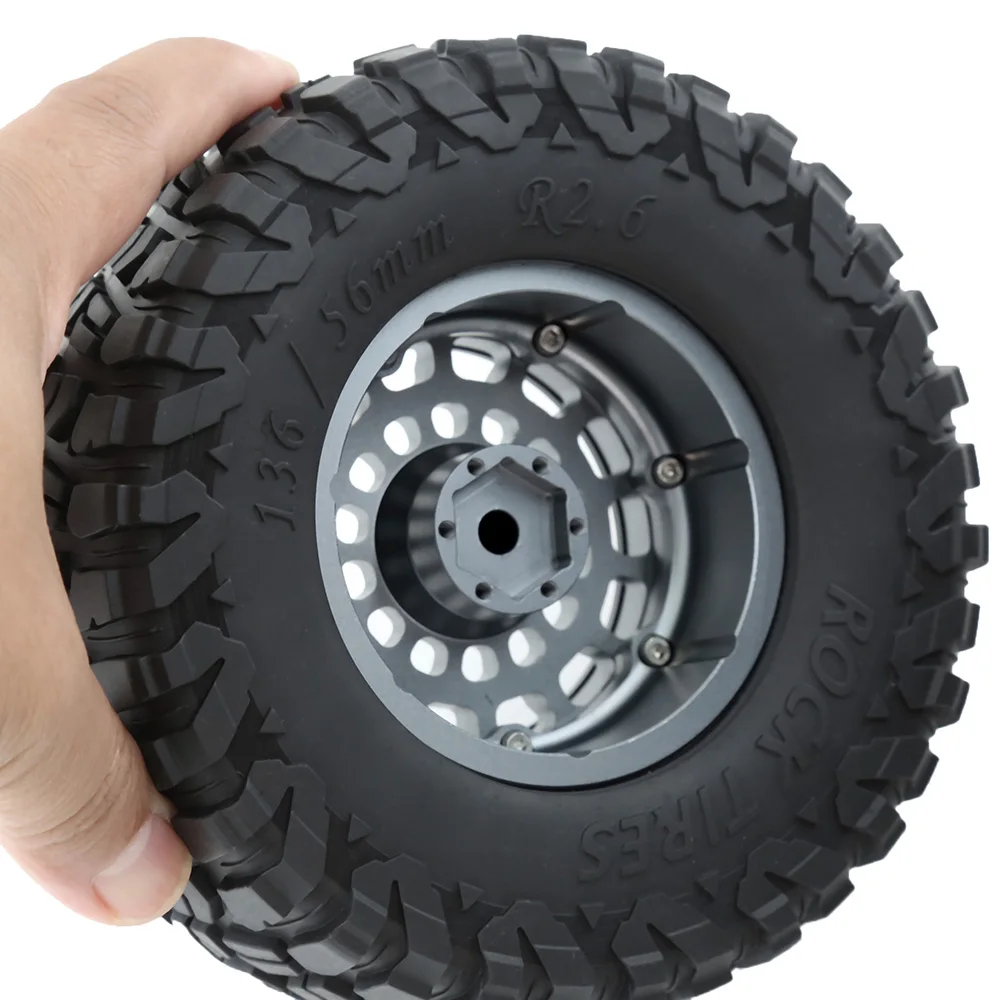 2.6 بوصة معدنية Beadlock عجلة حافة 136 مللي متر المطاط الإطارات الإطارات ل 1/7 1/8 تسلق سيارة CROSSRC MK07 H8h YK4082/83 ترقية الملحقات #6