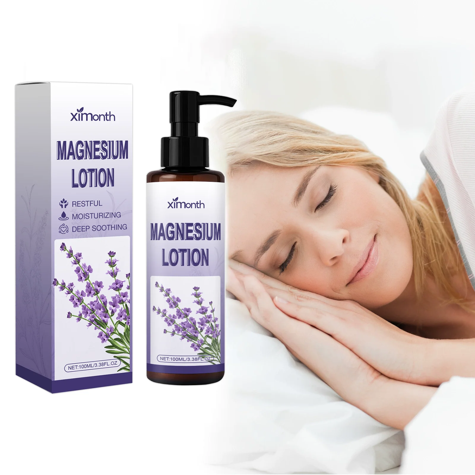 Balsam z magnezem wspomagający głęboki sen, poprawiający bezsenność, łagodzący bóle mięśni, relaksujący, aromaterapia, lawendowy krem wspomagający sen.