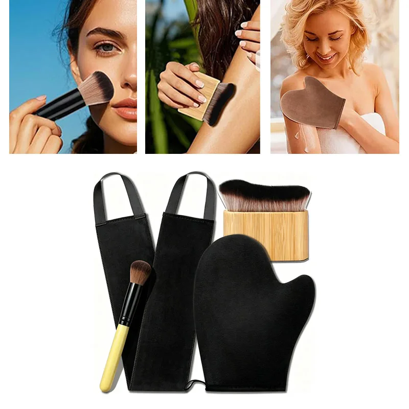 3/4 Pcs-Set Sunless Tanning Kit Self Tanning Mitt Applicator Kit