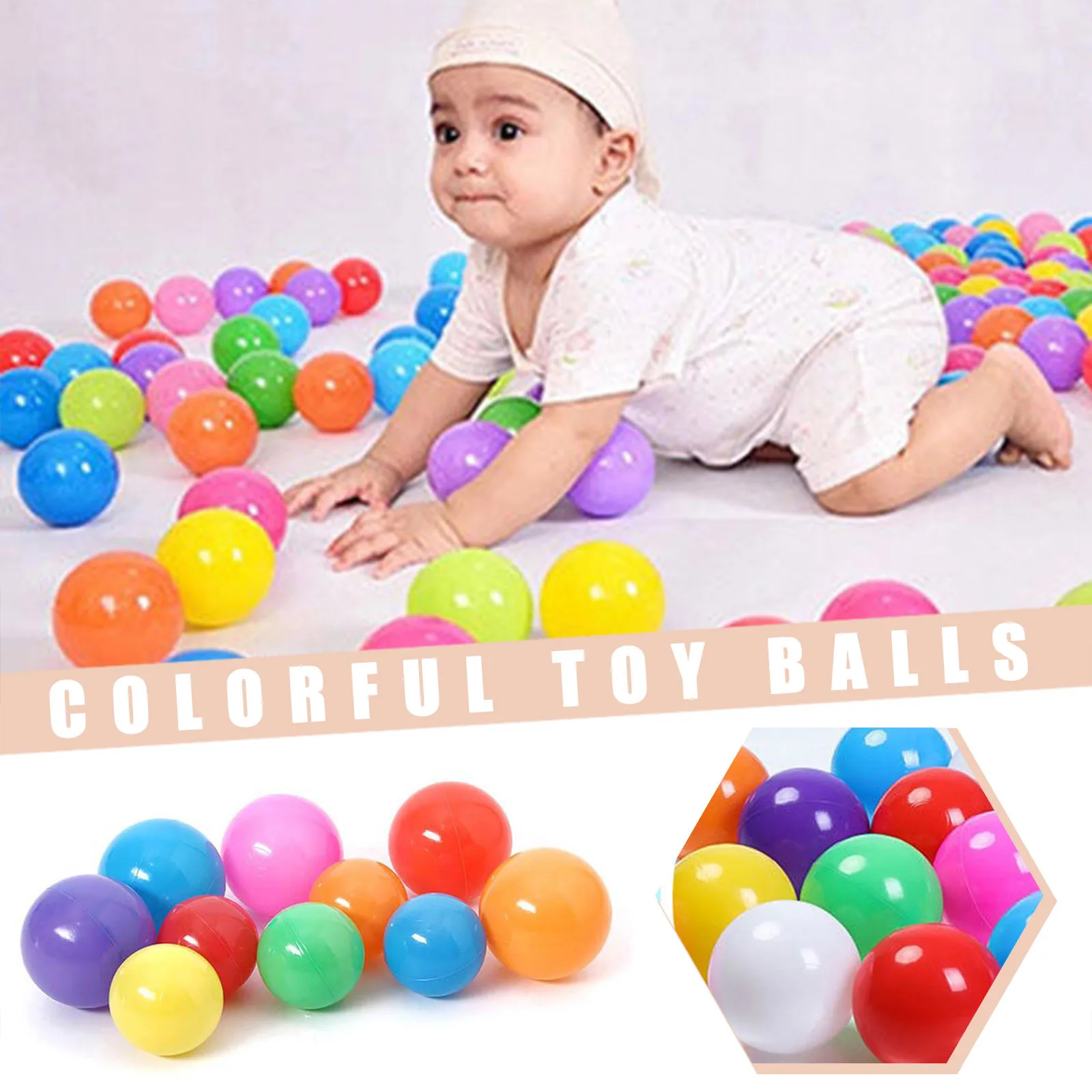 25/50/100 unids/lote bola de PE segura para piscina seca, juguetes de pelota ecológicos para bebé, parque infantil, tienda, juguetes para chico, bolas