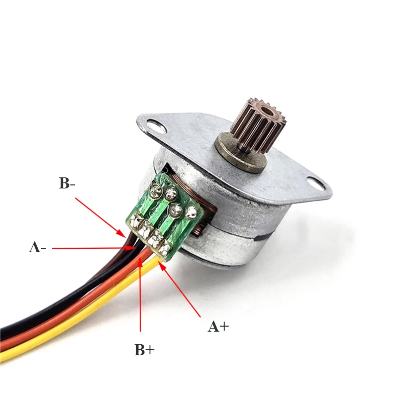 

15BY25 Mini 15mm Round Stepper Motor 2-Phase 4-Wire Micro Stepping Motor with 17T Copper Gear for DIY Digital Product Camera