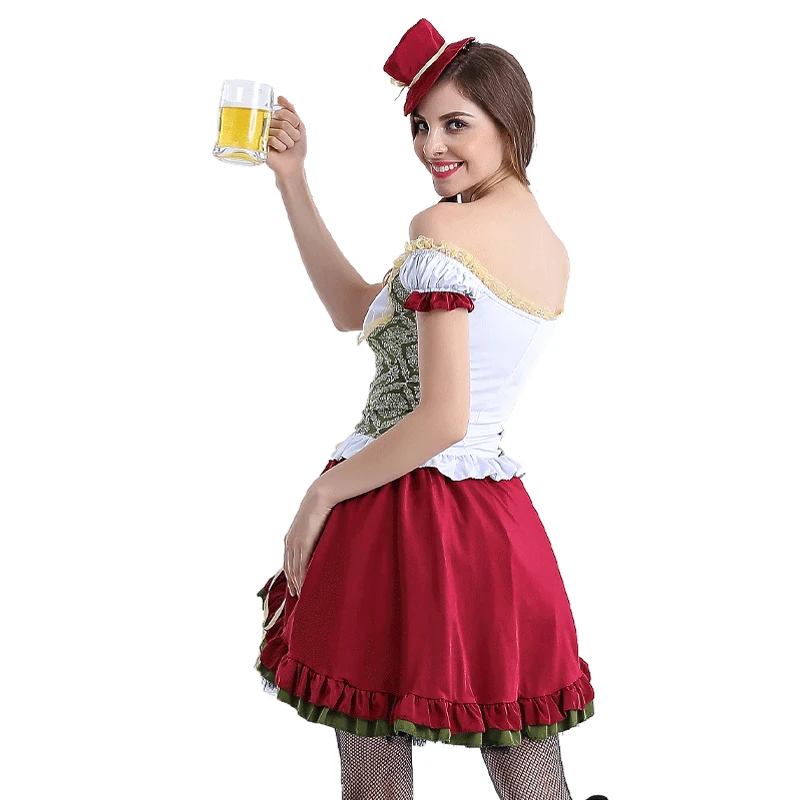 Carnival Bavarian Oktoberfest Costume Deluxe Traditional National Beerfest Wench Outfit Cosplay Fancy Party Dress