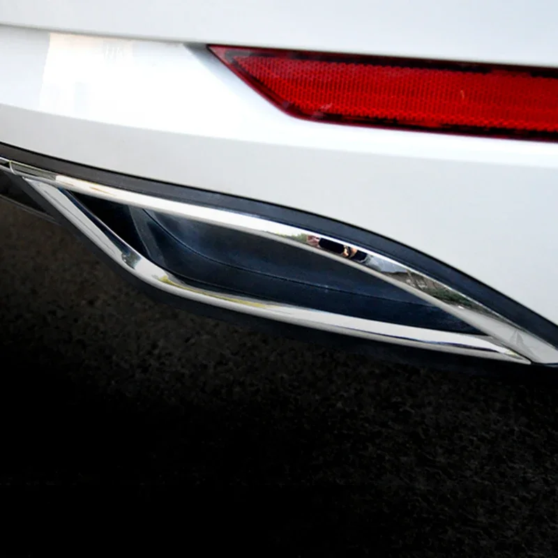 ABS Chrome Car Rear Exhaust Pipe Muffler Tips Cover Trim for VW Golf 7.5 MK7 Accessories 2018 2019
