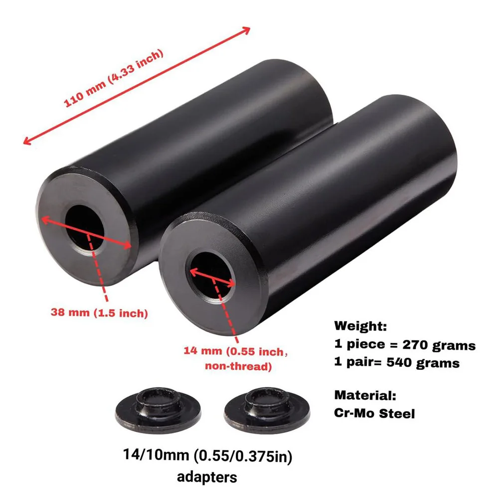 2pcs Peg Freestyle Bike Footrests Front Wheels 10mm Rear 14mm Bicycle Foot Pegs Nail Lightweight Steel Foot Stand Cycling Parts