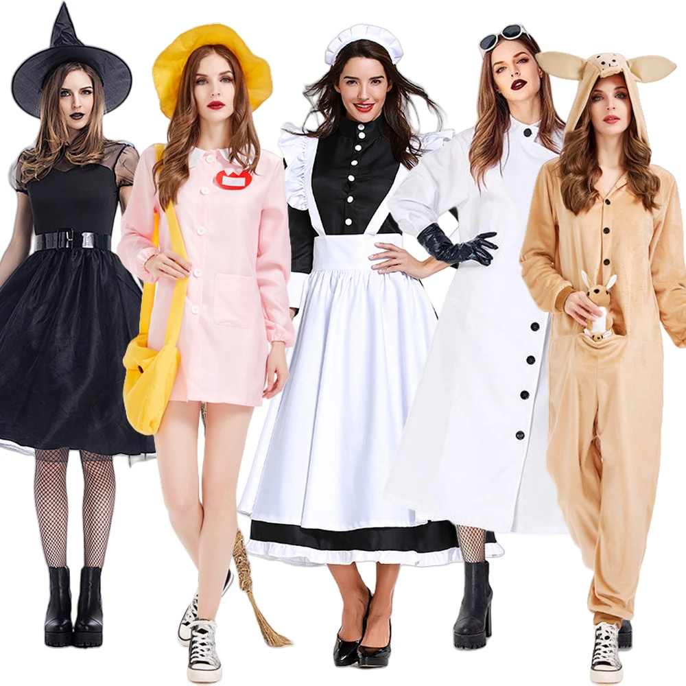 

Хэллоуин горничные orm игровой костюм Bla Veil Witch Labora Researcher женская одежда полиэстер летняя коллекция