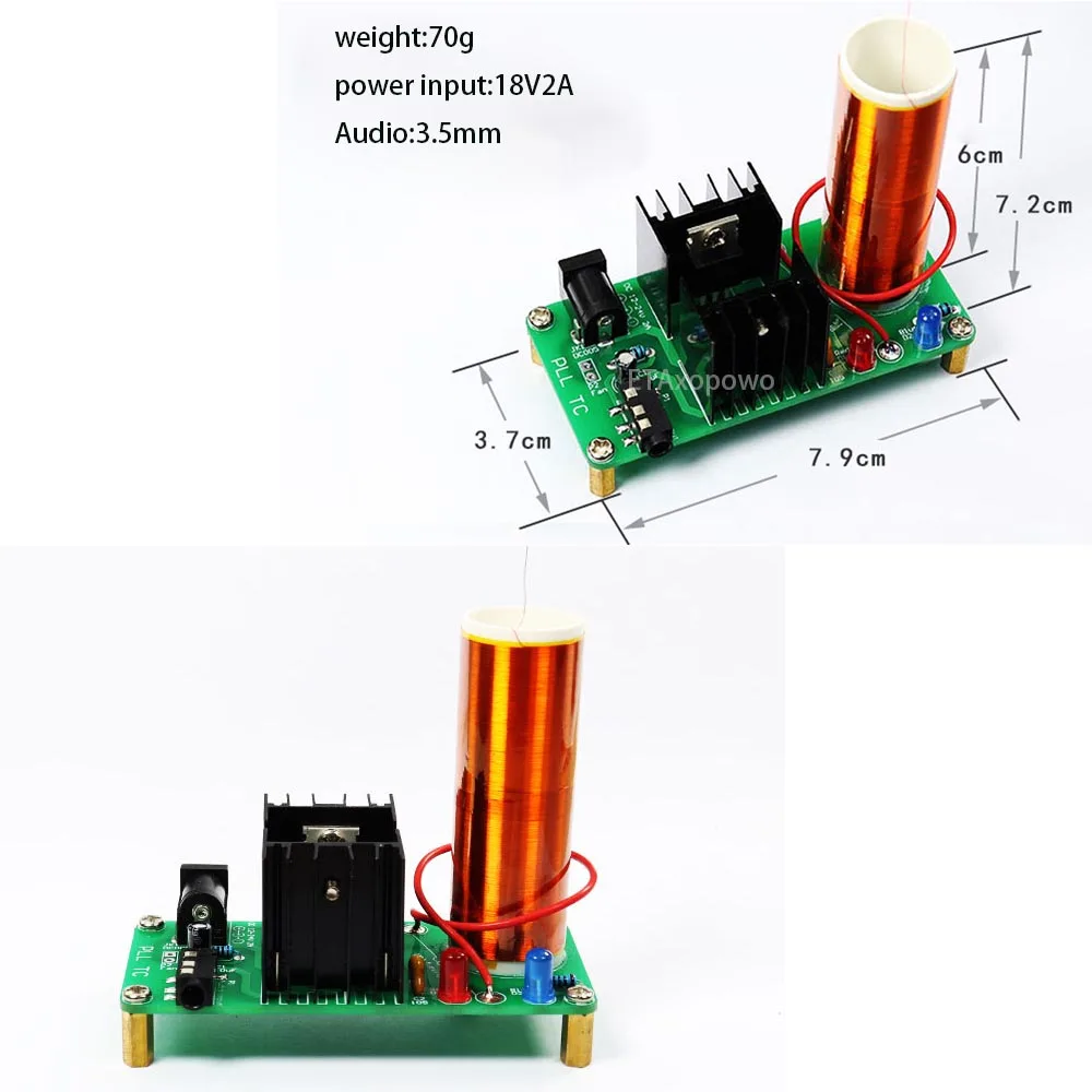 diy electronic musical tesla coil kit 18V 2A with 3.5mm audio connector diy soldering project physics experiment