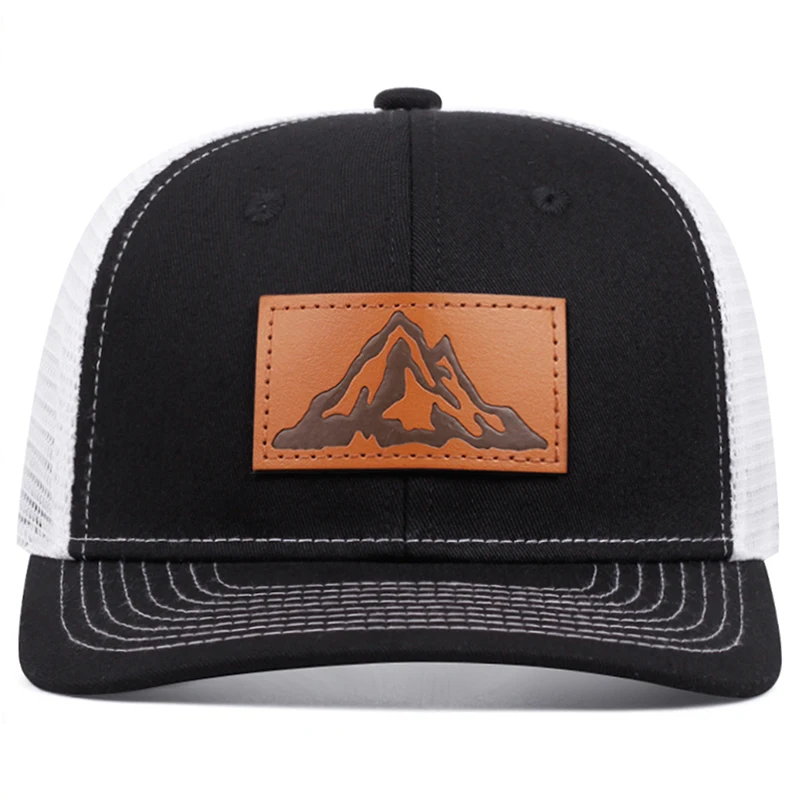 2025 Fashionable and Simple New Mesh Hat Richardson Label Mountain Printed Flat Edge Baseball Hat Outdoor Leisure Sunshade Hat