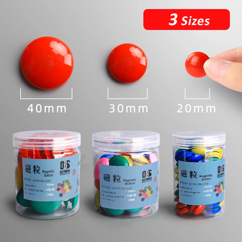 20mm 30mm 40mm Round Refrigerator Fridge Whiteboard Magnetic Magnet Buttons Sticker for Office School Home Room DIY Decoration