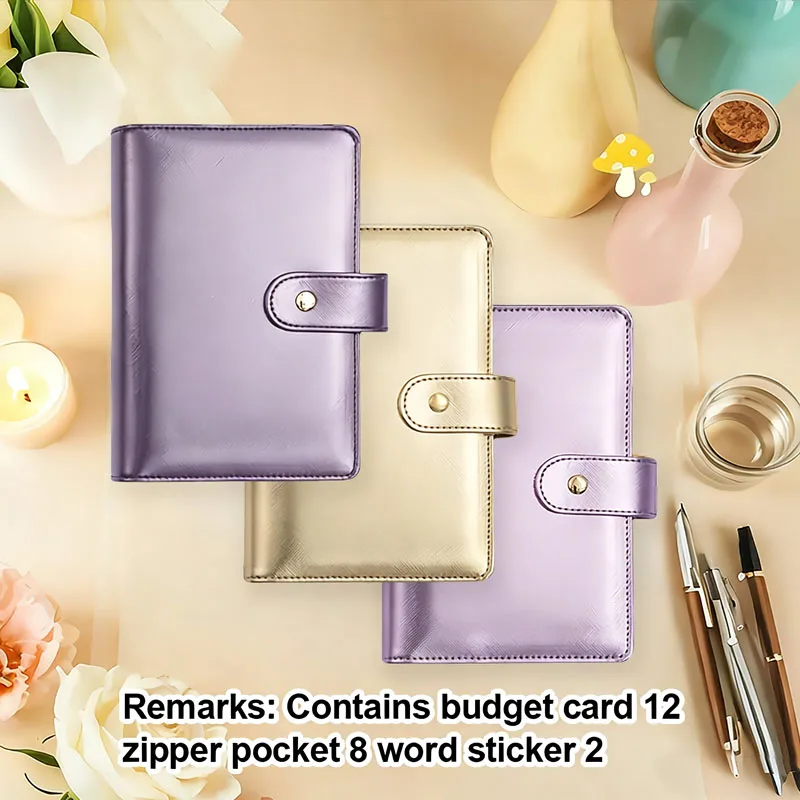 1 Luxury Multifunctional Binder, 12 Budget Cards, Glossy Pu Leather, Comfortable to the Touch, Easy to Carry, Multifunctional Design, Suitable for Consumer Management Planning, Card Storage