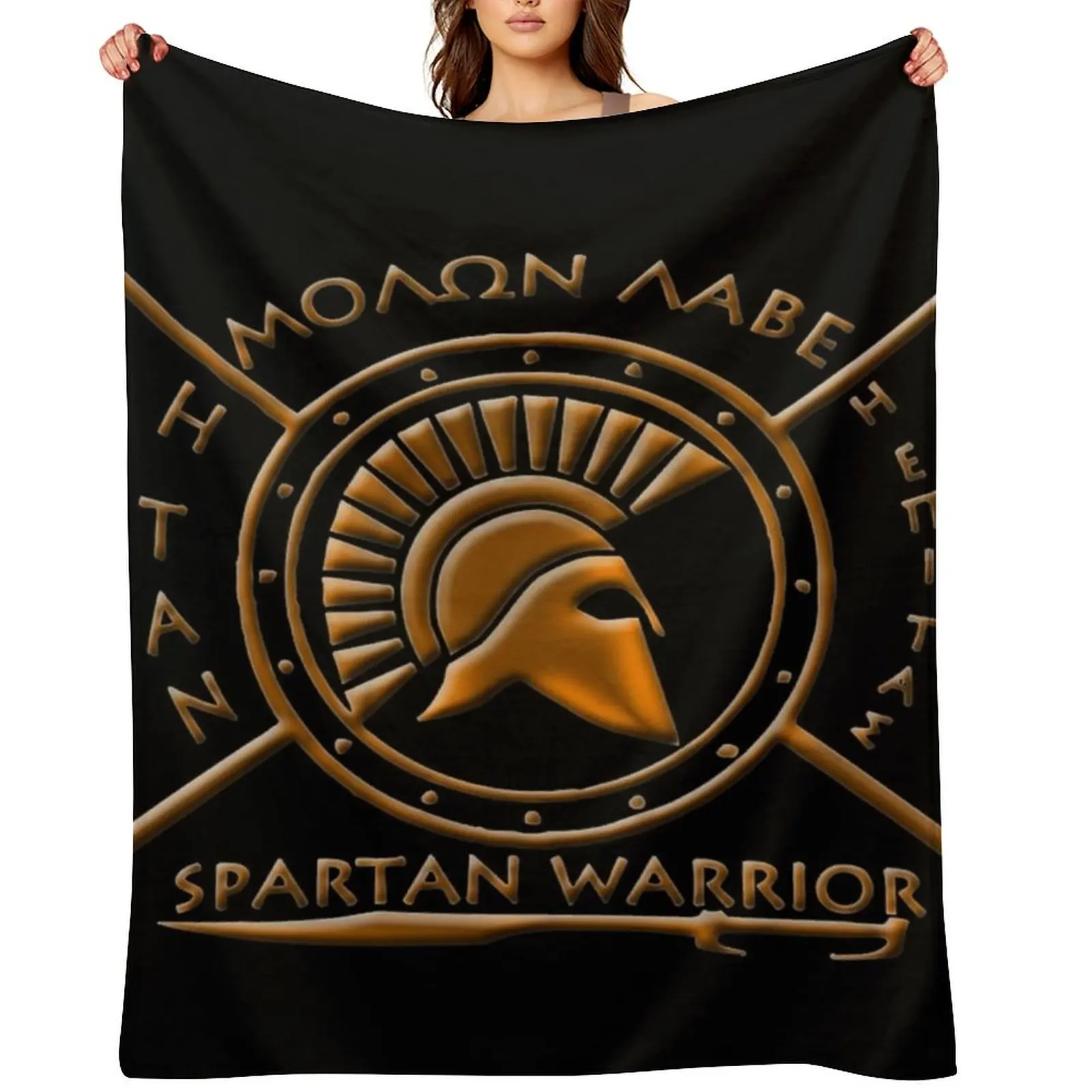 

Spartan warrior - Molon lave and come back with your shield or on it Throw Blanket Thermal Quilt Sofas Blankets