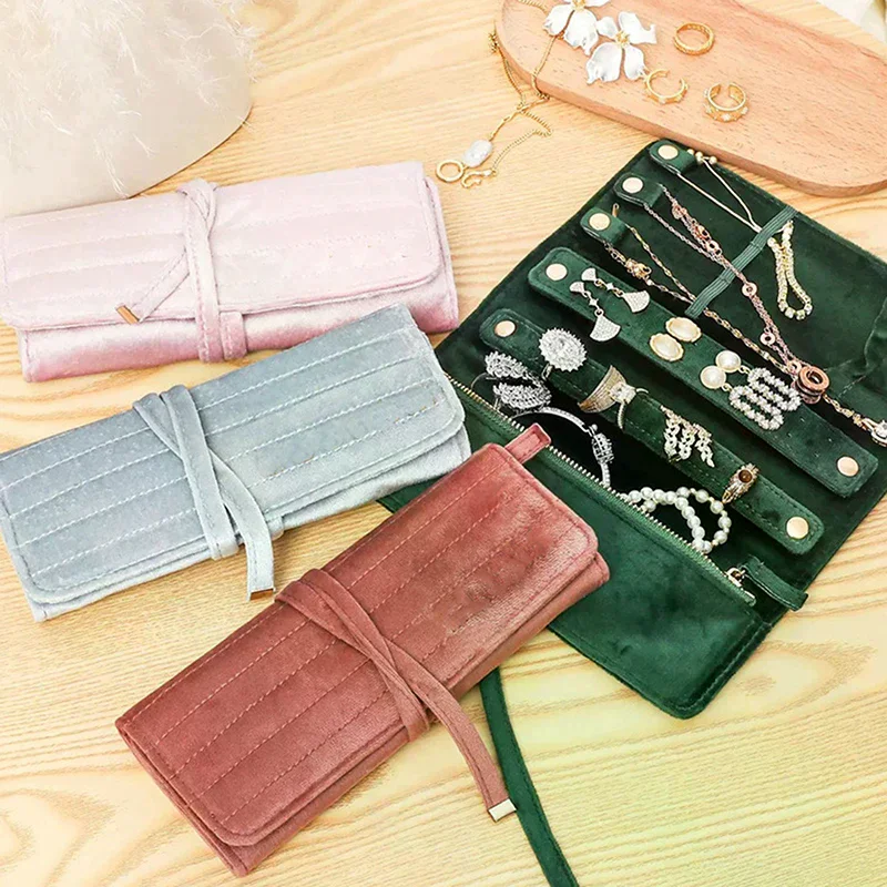

Velvet Jewelry Bag Dark Green Earrings Storage Bag Jewelry Storage Bag Compact For Home Display Gift