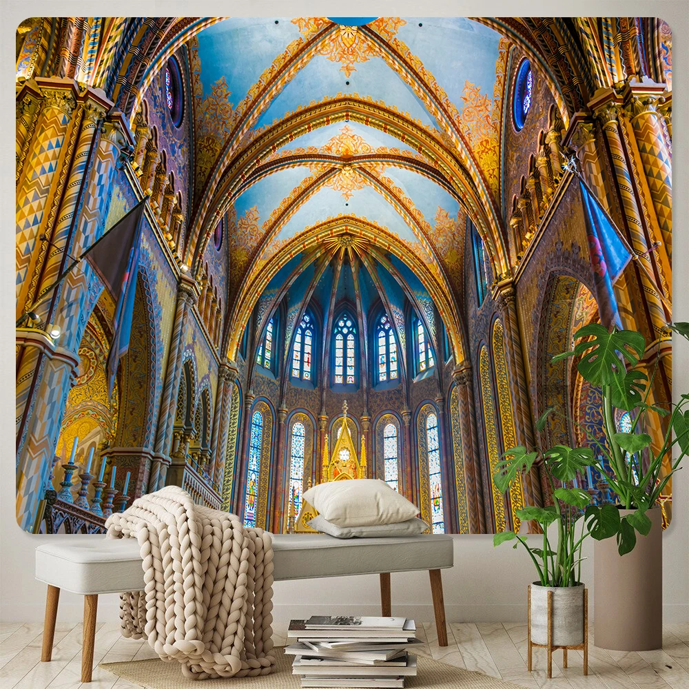 European Christian church Jesus mural bookshelf tapestry home decoration Angel Bohemian decoration Mandala Yoga mattress sheet