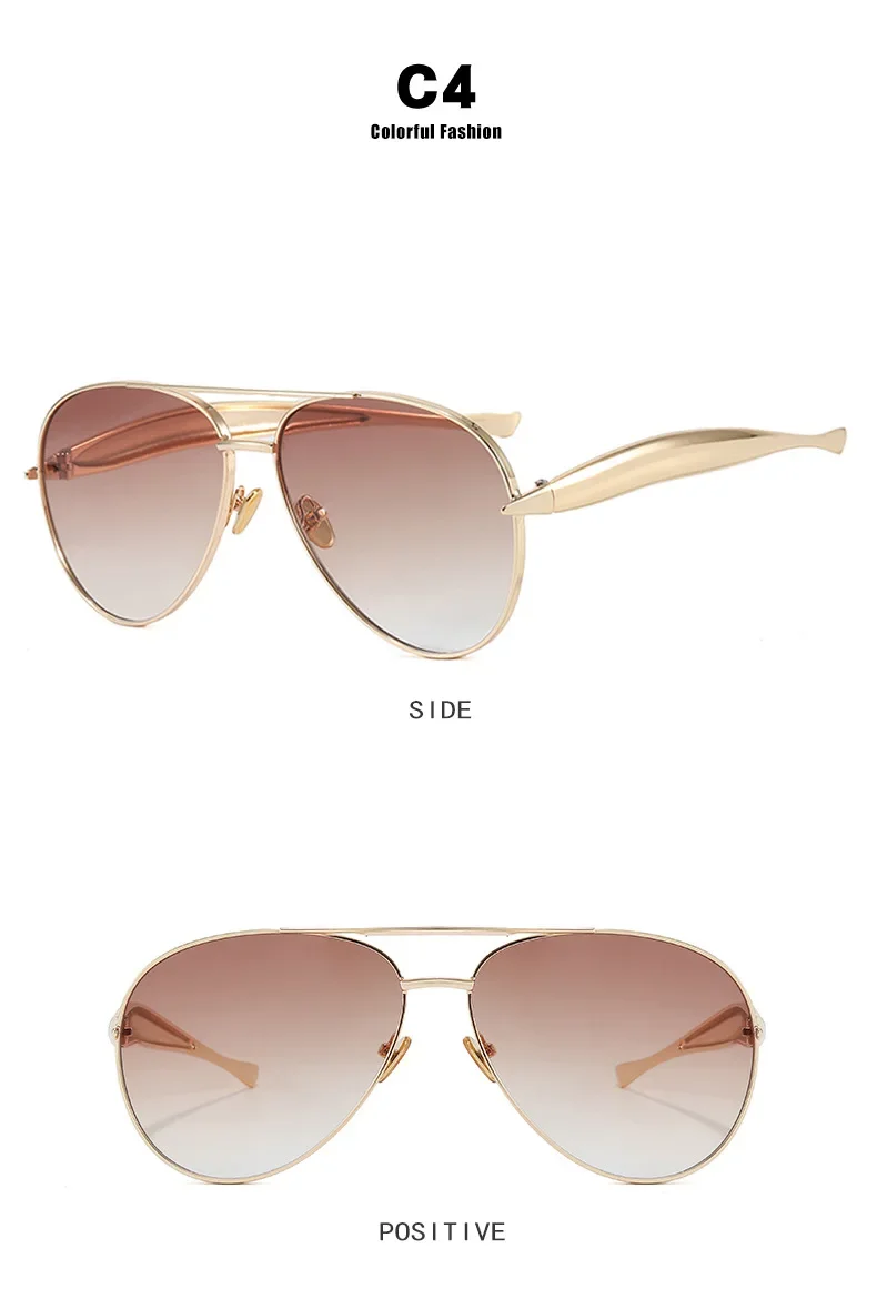 Neue Y2K Vintage Metall-Piloten-Sonnenbrille für Damen und Herren, Punk-Stil, Beliebte Outdoor-Fahrbrille, Luxus-Marken-Designer-Brille, UV400-Schutz – Detail 12