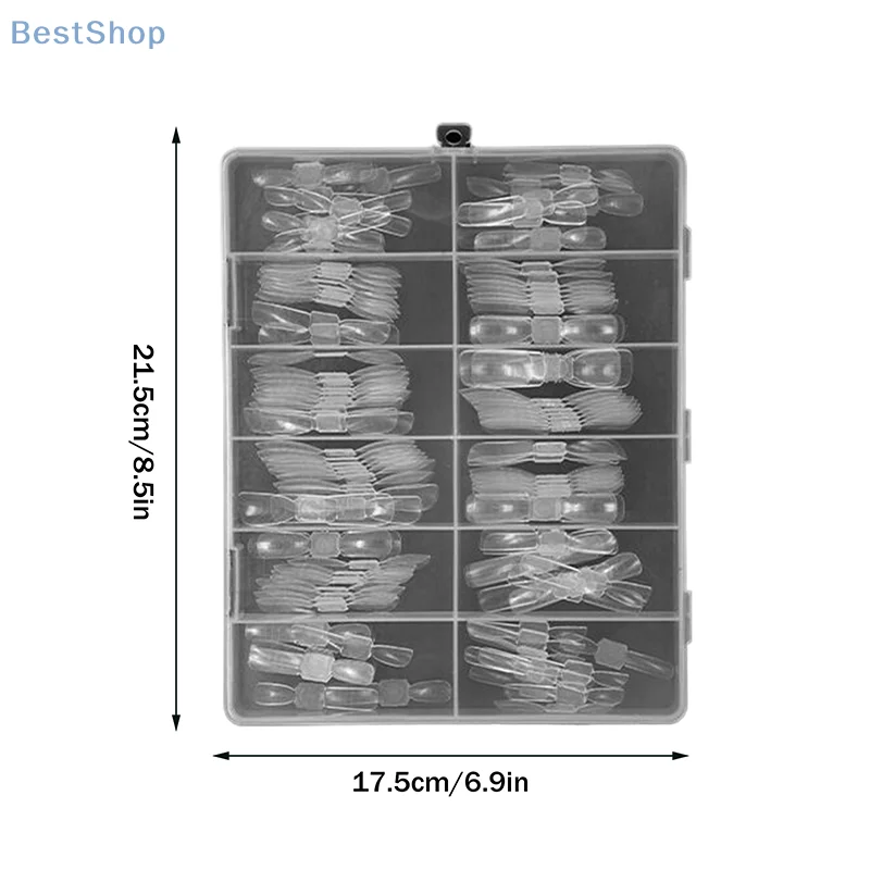 Unghie a doppia estremità Doppie forme 240 pz/scatola Riutilizzabili Quadrati Stampi per Estensione Bara Punte per Costruttore di Gel Salone Professionale Nail Art