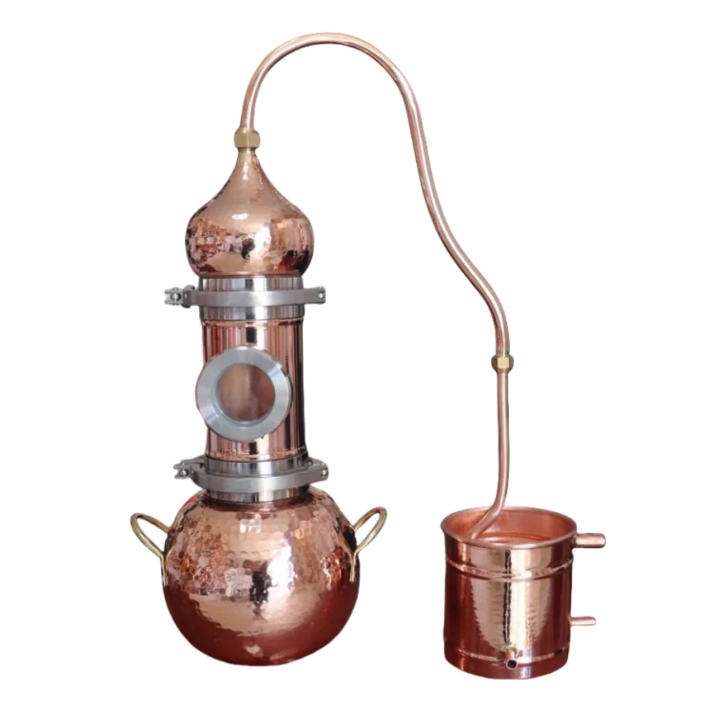 

3 Liters Copper Perspective Distillation Equipment,Pure Copper Distiller,Household Small Antique Distillation Equipment