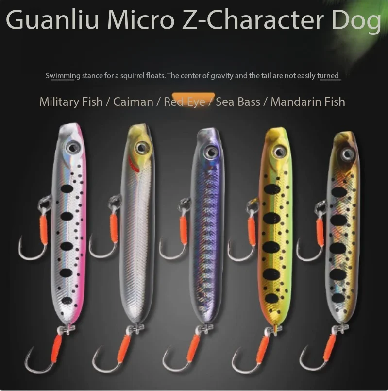 

Laser Reinforced Topwater Dog Walker Floating Pencil Lure Long Cast Realistic Stream Freshwater Red Tail Predator Bait