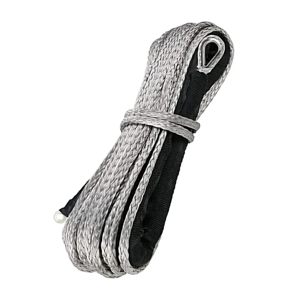 Synthetic Winch Rope 6 mm x 15 m for Off-Road Vehicles SUVs for atvs UTVs Trucks Boats with 8200 lbs Breaking Strength