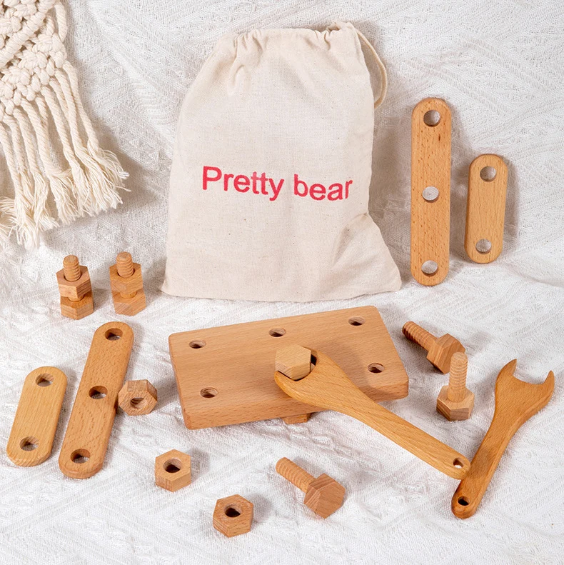 Holz Pretend Spielen Spielzeug Make-Up Kit Kosmetik Tasche Arzt Nachahmung Spiel Tool Set Spielzeug für Mädchen und Jungen Interesse Entwicklung geschenk