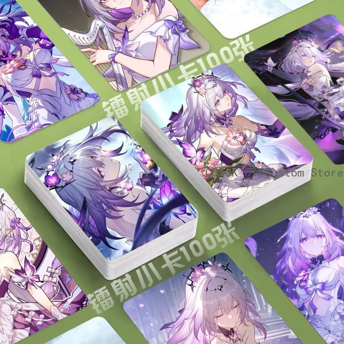 

100 шт. милые Castorice Honkai: Star Rail аниме коллекция лазерных карт ломо-карта фанаты фото открытка картины подарок на день рождения