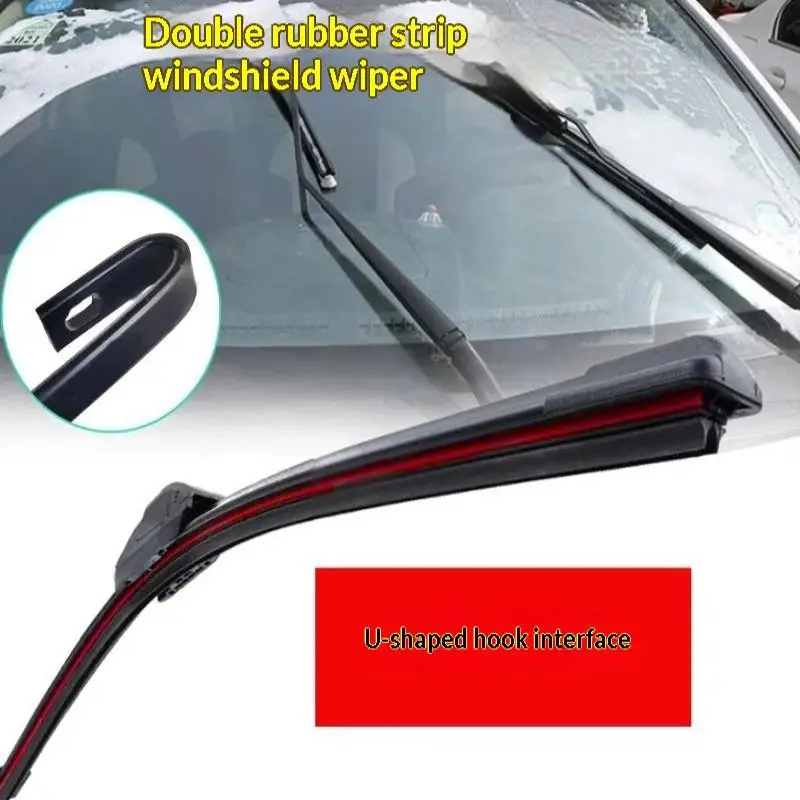 Car Wiper Blades 2 Layer Rubber Frameless Bracketless Brushes Universal Front Windshield Windscreen Wiper Window Car Accessorie