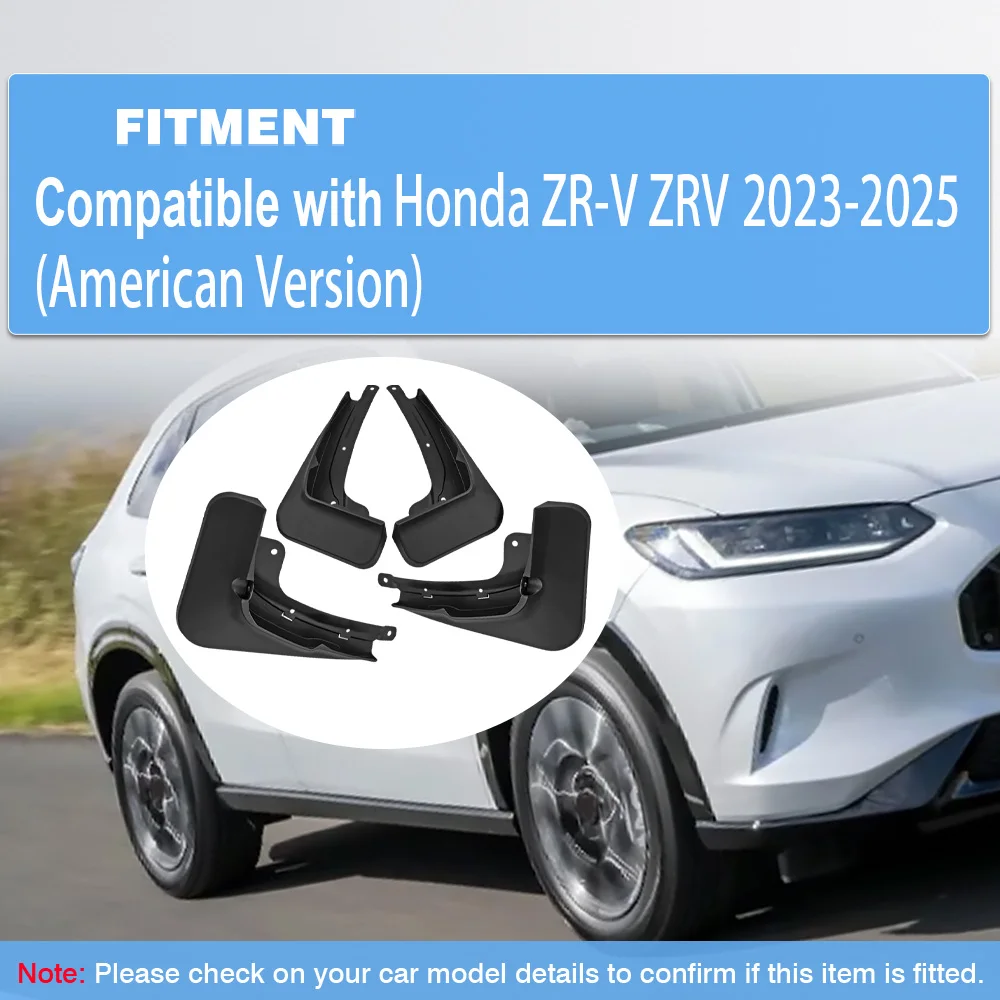 

4pcs Car Mud Flaps Fender Splash Guards KIT Mudguards Fender Protector Accessories For Honda ZR-V ZRV 2023 2024 2025