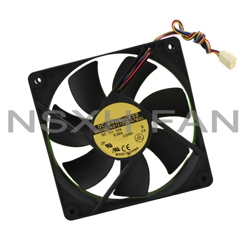 NEW AD1212UB-A7BGL 12025 High Airflow PMW FAN 120X25MM 12V Computer CPU Cooler 12CM 4 Wire Temperature Control Box Fan