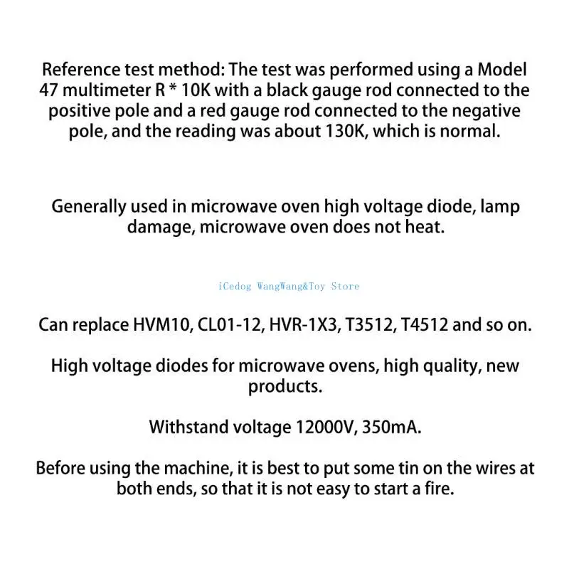 Pacchetto MOLF 4 diodo del forno a microonde Accessori tensione tensione per forno