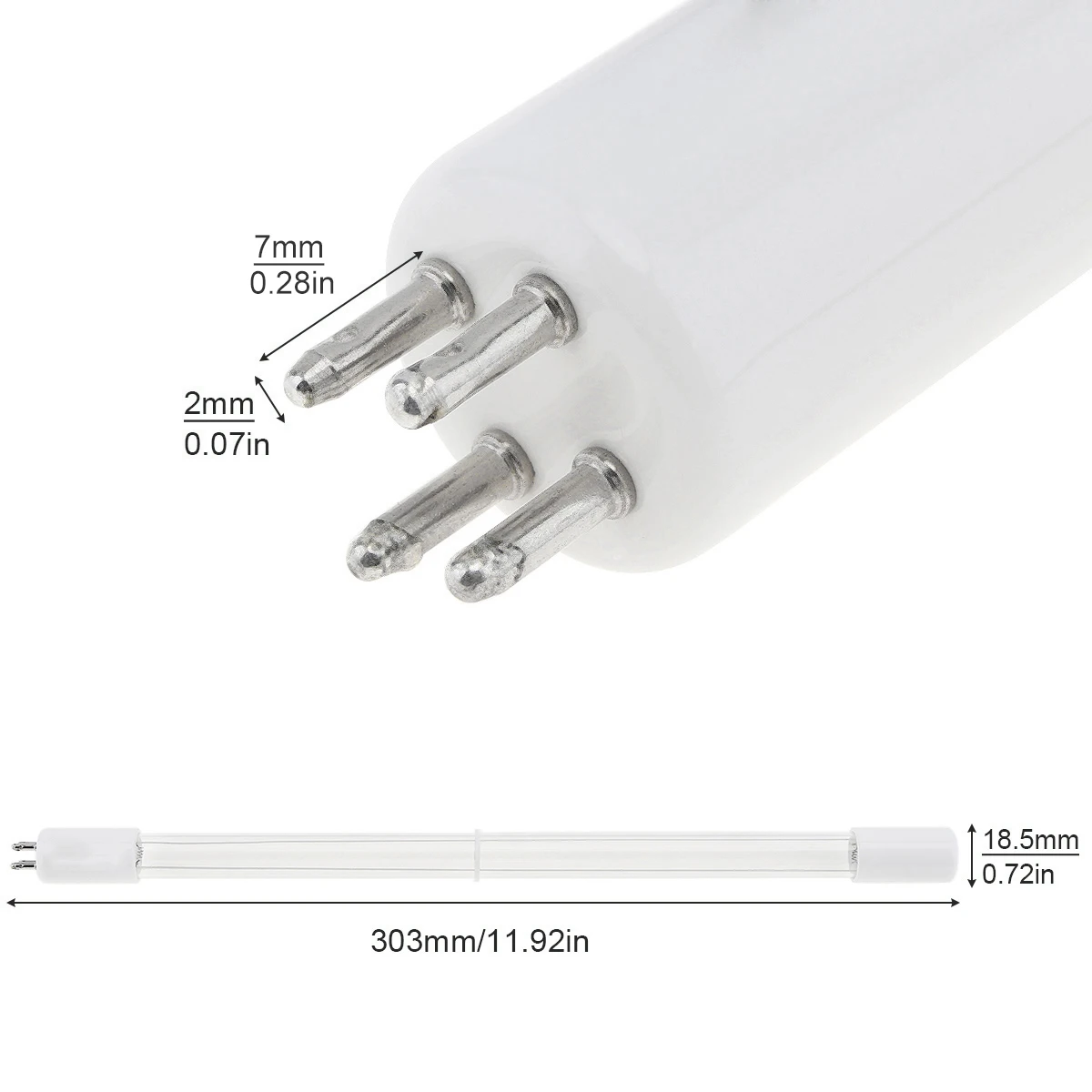G10q GPH303T5L 15W UV Lamp Light Ultraviolet Filter Tube with Single-ended 4 Needle Fit for Air Equipment