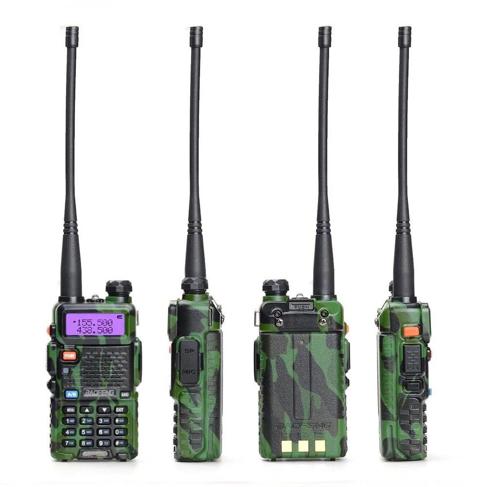 BaoFeng UV 5R Walkie-Talkie, Dual Band, Long Range, Rádio Bidirecional para Caça, Estações de Rádio FM portáteis, Conjunto transceptor sem fio