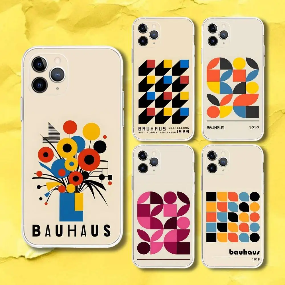 

G-Geometric Bauhaus Pattern Art Phone Case For iPhone 17,16e,16,15,14,13,12,11 Mini Pro Max X,XR,XSMAX Air Plus Transparent Soft