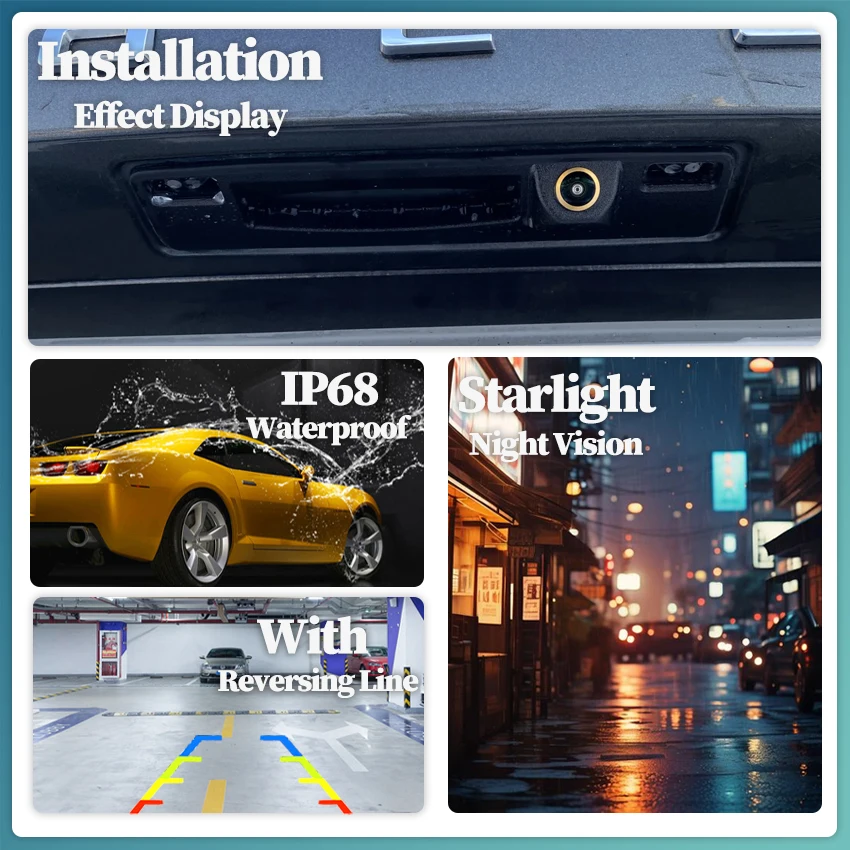 HD Car Reversing Camera For Audi A6 C6 4F S6 RS6 Q7 4L 2005~2015 HD 1080P 140° FishEye Vehicle Truck Handle Rear View Camera