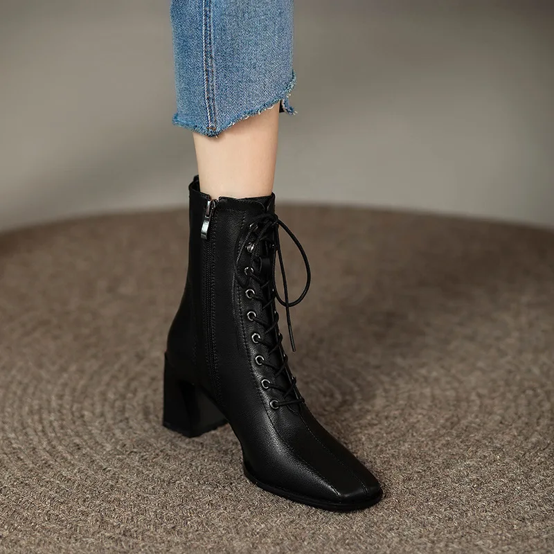 

Female Boots 2024 New Arrivals Ladies Ankle Boots Narrow Band Cross Toe Design Fashion Chelsea Boots Good Quality Elegant Shoes